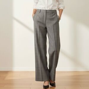 NEW JACOB Wide Leg Dress Pants in Glen Plaid